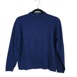 Pendleton 100% Virgin Wool Mock Neck Quarter Zip Sweater 40  Blue M to L